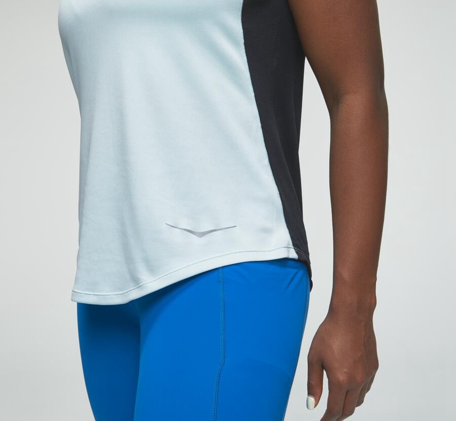 Hoka One One Top Kadın Mavi/Siyah - Performance Tank - QY8094625